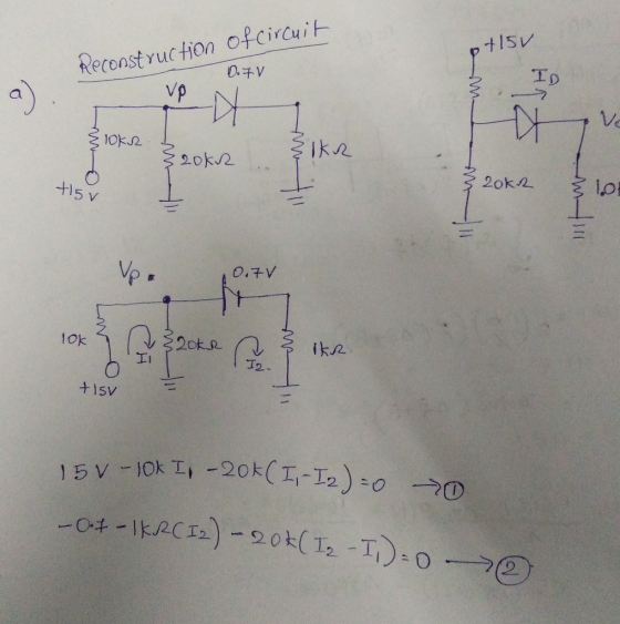 of circuit V Reconstruction D.7V N- vo DAV { loka Elkr 320kr 3 2oka +15v 0.7V TOK Loo 320kr ikr Il +15V 15v-10k II - 20k(I, -