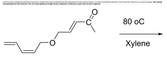 Using arrows to designate the flow of electrons, predict the major product(s) and the mechanism of the reaction below. provid