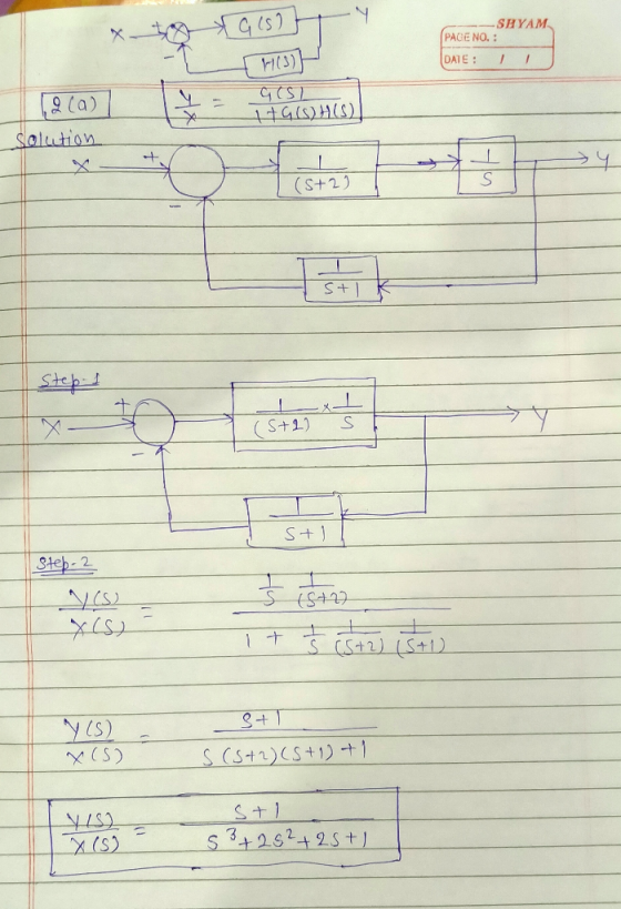 G(s) -SHYAM PAGE NO.: DATE : (3) GESI 1910) II (a) Solution (5+2) Step- (5+2) Istit Steb-2 YC) 1st 1 it 3 CS + 2) (stu 3+ 1 Y