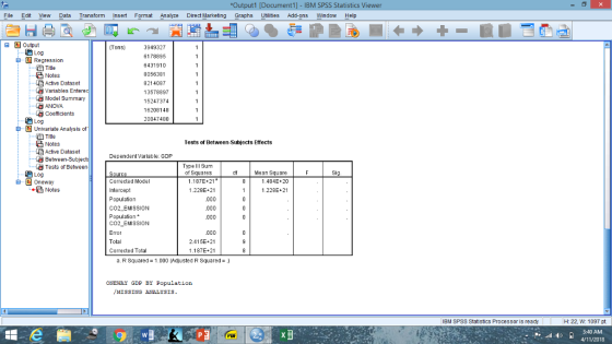 Document1] - IBM SPSS Statistics Viewer File Edit View Data Transform Inse Format Analyze Direct Marketing Graphs Utilities A