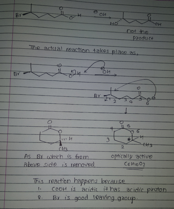 u oon O t į HO он not the product The actual reaction takes place as, BY 3 4 1 H 3 h H CH3 AS Br which is from above side is