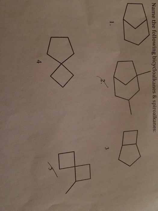 Name the following bicycloalkanes & spiroalkanes: