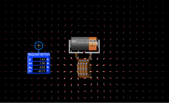 + 10V Magnetic (B) Field B Вх 1.43 G 1.08 G -0.93 G -40.73 By O O