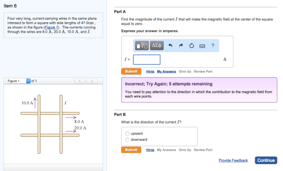 Image for Item 6 Four very long, current-carrying wires in the same plane intersect to form a square with side lengths o