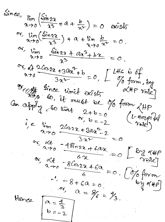 Since, lim (Sinza taa b ) = o exist ons het nga limpeza ) + a thing on to or lim Sin 2x + an² + bx :=o. os at 260322 +3 asi +