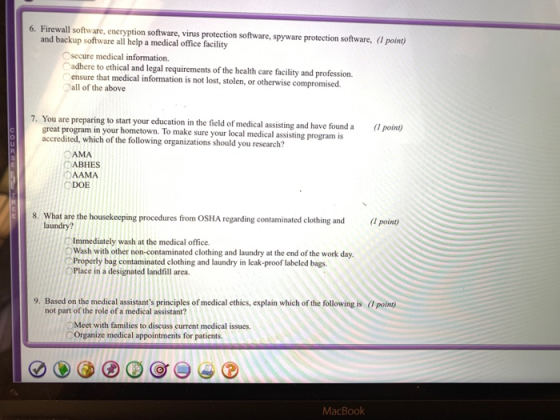 6. Firewall software, encryption software, virus protection software, spyware protection software, point) and backup software