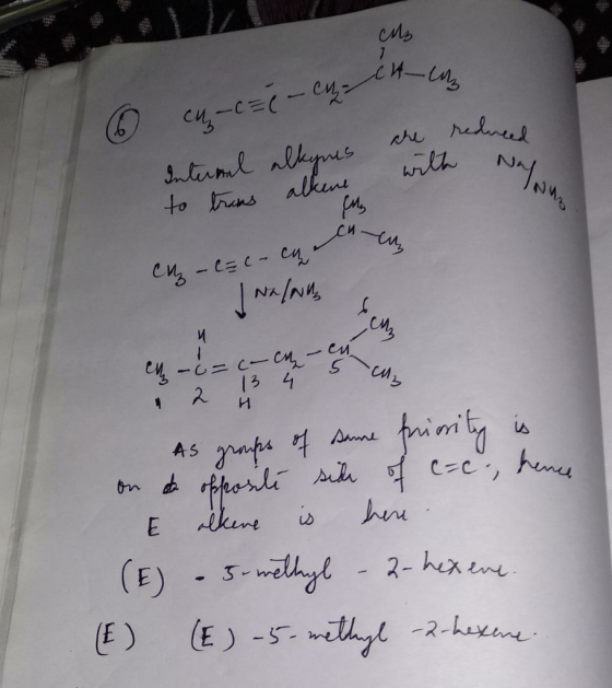 Mb 6 cu-c=8 - cha CH- are reduce with Na alkynes alkene Internal to trans Cų - l=c- car NA/NU UM - c = c-cl- en 2 H As groups