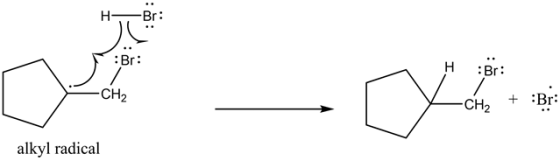 A
CH
+ :Br:
alkyl radical
