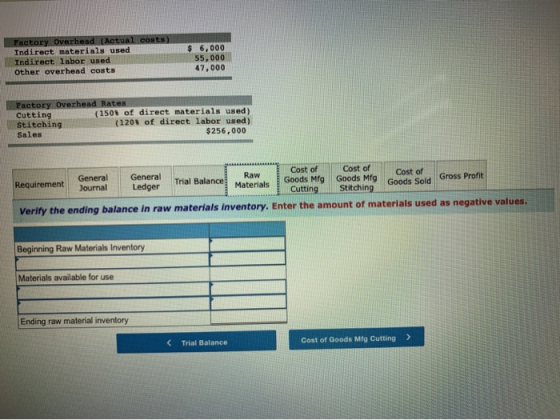 Factory Overhead (Actual costs) Indirect materials used Indirect labor used Other overhead costs $ 6,000 55,000 47,000 Factor