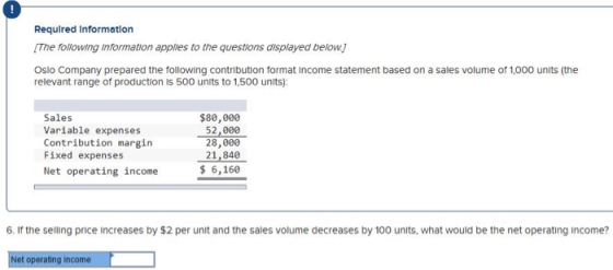 Required information The following information applies to the questions displayed below.) Oslo Company prepared the following