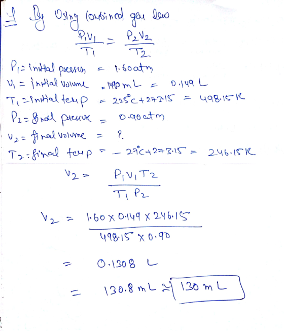 Оолю TI Pindtal Hal volun Teimial teu p t-60at 0 1y L m 22S C+272-1S - 498.15- VC g0 atm V2 nal lume T2inal teup ?. 2ac23- 24