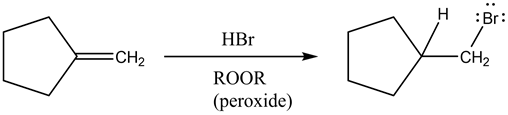 : Br:
HBr
CH2
CH2
ROOR
(peroxide)
