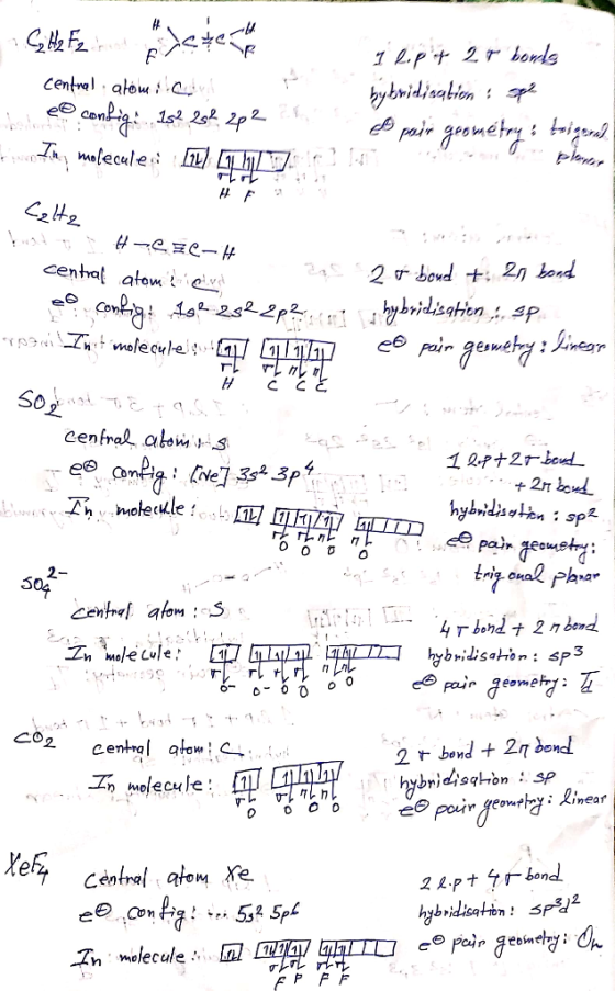 Ghete detech i lpt 2r bola Central: arów i cudy Bybridisation : ape hol eo config. 152 252 2p 2 h A pain geometry trigerad. t
