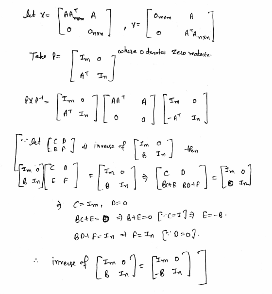 AAT A Omem A 1 ya [ 0 Onen ATAnxn where odenotes Zero mateix. Take P= Im AT In wer:16: of The End] ::M:] [:] :] Como en la Ca