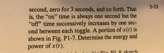 1-11 second, zero for 3 seconds, and so forth. That is, the on time is always one second but the “off” time successively in
