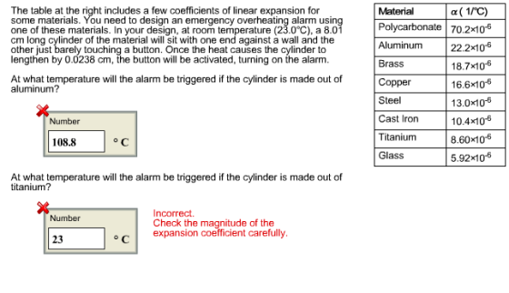 The table at the right includes a few coefficients of linear expansion for some materials. You need to design an emergency ov