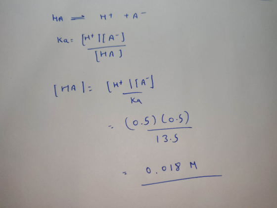HA - H+ +A- ka= [H + 1[A-] [НА ] (па 1: (н* | |а| КА - о5) Co-5) 13. - о, о 18 м