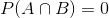 P(A n B) = 0
