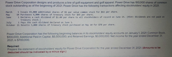 Power Drive Corporation designs and produces a line of golf equipment and golf apparel. Power Drive has 100,000 shares of com
