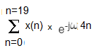n-19 Σ χ(n) x n=0 e u 4n