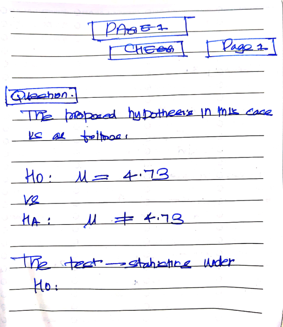 TPAGEI I CHEEGI | Page 11 Plechon The proposed by Dothesis in this cace pc @ Swimoa e Ho: M = 4.73 Ke HA: M & 4.78 text stahi
