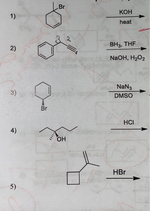 Br КОН heat BH3, THF NaOH, H2O2 NaN3 DMSO Br HCI SOH HBr