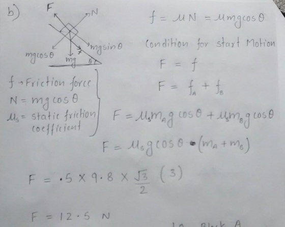 m3sin ) on diO Stax mg cos θ 、レダ Friction for c cocjf iciert 2.