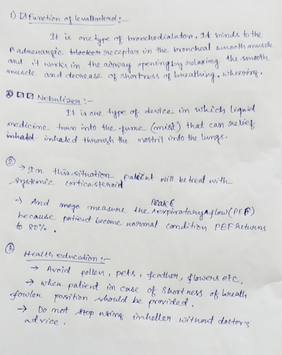 1) function of levalbutonal & - It is one type of bronchodialaton. A binds to the Padowmangic bslockan nie copłam in the wron