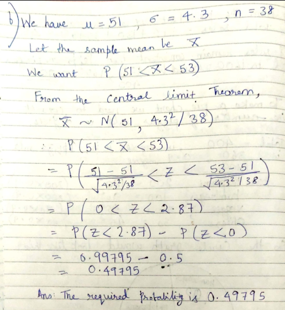 b)We have 彡51 Let the sample meane We unt 4313 .99. S :4175