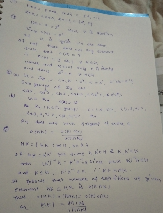 2 2 = { **&, 1* 27 = , -1] 2xH = £g*0, 2*13 = {2,39 16 = 9=300 Now, G i abelian. since or = p2 . of or is cyclic we are done