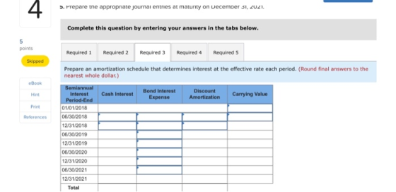b. Prepare the appropriate journal enthes at maturity on December 31, 2021 Complete this question by entering your answers in