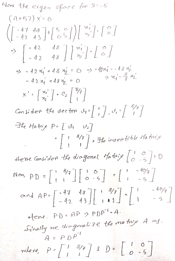 Now the eigen sfare for a-5 (A5) 443 4 2 4 3 - 42 48 - 4 8 4 2 - 42 +42 C T:].4[% Con ider the ee tor 3/1 He invertible Ha ta