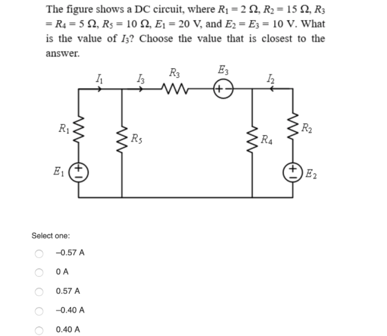 + E2 The figure shows a DC circuit, where R1 = 212, R2 = 152, R3 = R4 = 5 2, Rs = 102, E1 = 20 V, and E2 = Ez = 10 V. What is