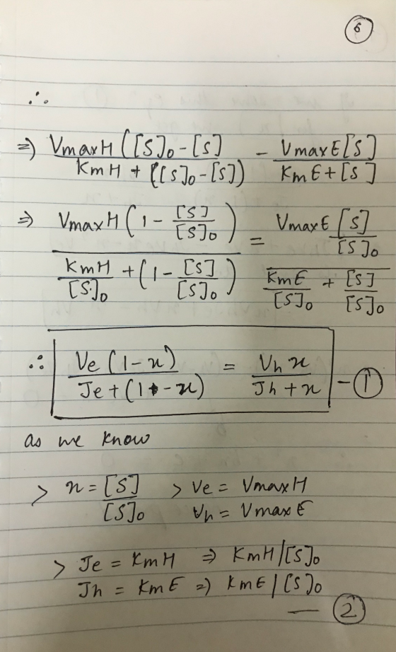 =) Vmaxh ([s] - [s] - U maxEls] Km H + (( 5 Jo - [s]) KME+ [s] seVmax (1 – 1973.)Vmore [152 [S M Vh u Tht n as we know > n=15