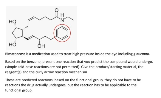 НО Ho OH Bimatoprost is a medication used to treat high pressure inside the eye including glaucoma. Based on the benzene, pre