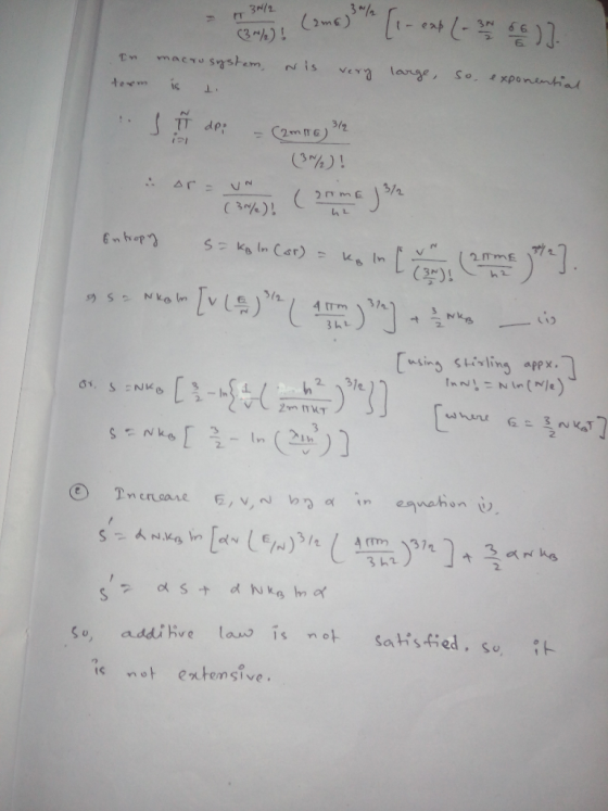 3 la 3N/2 T $stem macTu vera large, So xponentad teem 3/2 C2MTE) dp (3M/2)! 3/2 ( 30%%) 6nhops Skp In Car) V 2TmE h2 5/2 4 Tm