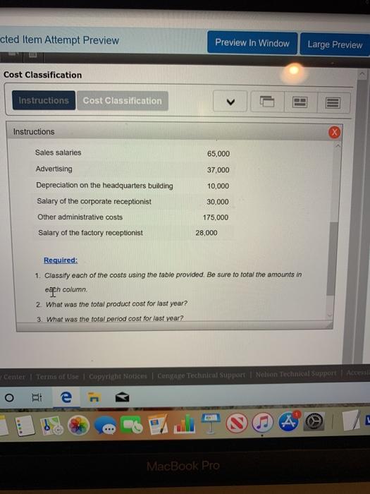 cted Item Attempt Preview Preview In Window Large Preview Cost Classification Instructions Cost Classification Instructions S
