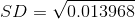 SD = V0.013968