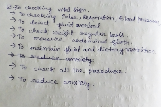 2 STO Checking vital sign. 7 to checkimg fnlse, Reapirahion, Blood peauve To detect luid aveslood To check weight segula es T