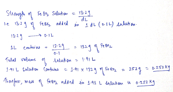 Stamgh 1 132 dL Fesr addd m dL (0.IL) Aluh on fe B12 Soluon e 132 13.2 9 13.29 1321 AL Total valume -252 K4 .q1 L Sluou Contu