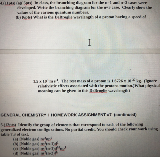 4.(11pts) (a)( 5pts) In class, the branching diagram for the n=1 and n=2 cases were developed. Write the branching diagram fo