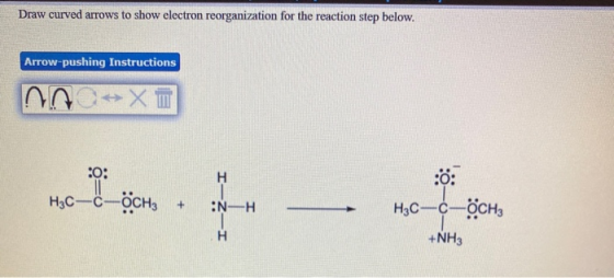 Draw curved arrows to show electron reorganization for the reaction step below. Arrow-pushing Instructions no XT H3C-C-CH3 +