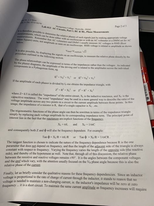 LOB M Lab 13 AC ACCP Page 2 of 5 a skville- is therefore possible to determine the easurements, which can be done with Meer t