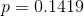 p=0.1419