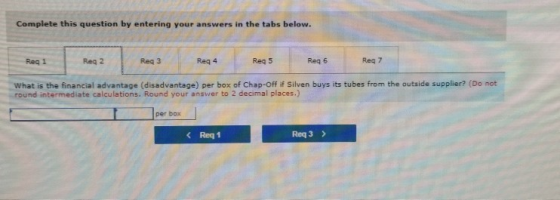 Complete this question by entering your answers in the tabs below. Reg 1 Reg 4 Reg 5 Reg 6 Reg 7 What is the financial advant