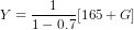 Y = \frac{1}{1 - 0.7}[165 + G]