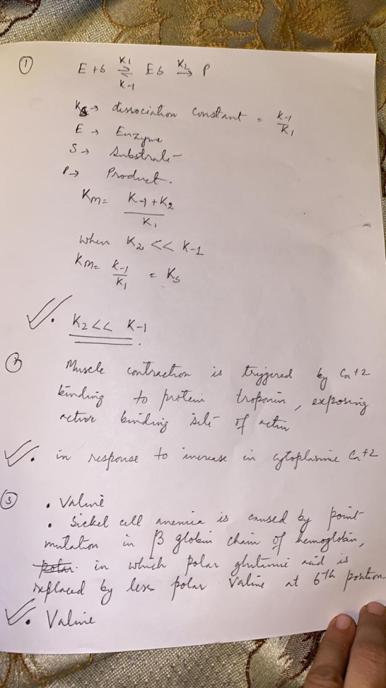 DES E Es Ke ka dissociation constant - kl. E Enzyme S- Substrale 1 Product . Kne K. +қ, ki when K2 << K-1 km= « a kg V. K₂LL