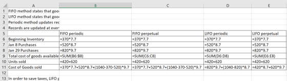 B 1 FIFO method states that goo 2 LIFO method states that goo 3 Periodic method updates rec 4. Records are updated at ever 5