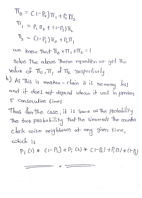 To = C1-B2) 77, +2,77, T, = P, Hot C1-P₂) T₂ T = (1-P).TTO +2.77 we know that To ti +Tl₂ = 1 solve the above theore equation