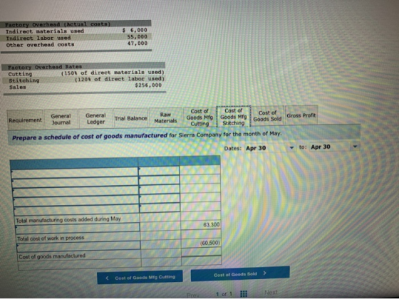 Factory Overhead (Actual costs) Indirect materials used Indirect labor used Other overhead costs $ 6,000 55,000 47,000 Factor